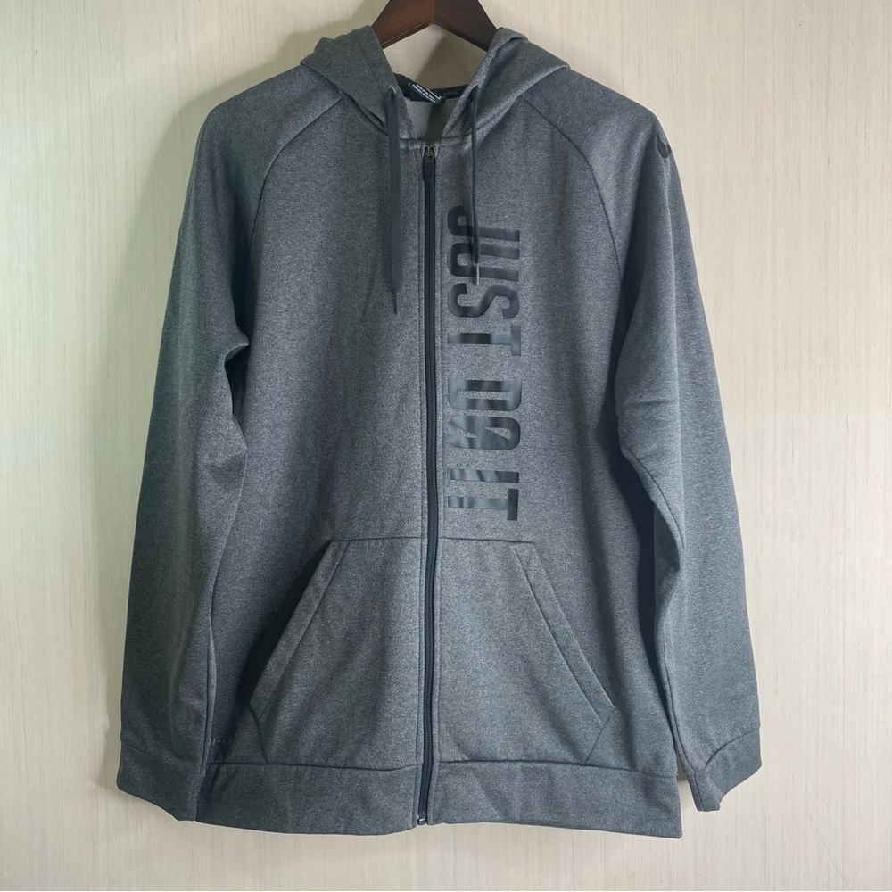 Nike Men’s Just Do It Dri Fit Full-Zip Performance Hoodie Gray Large